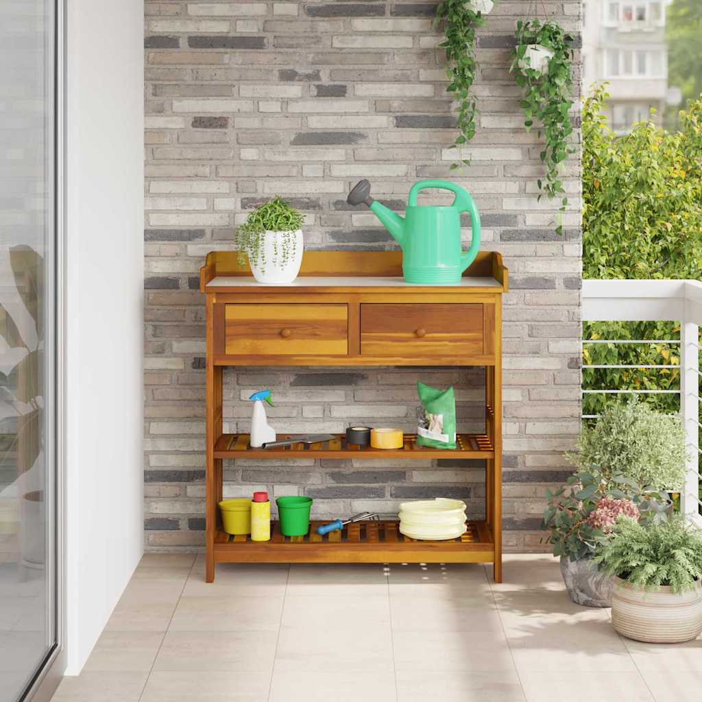 Armário de Jardim com gaveta Castanho 93 x 41.5 x 98cm