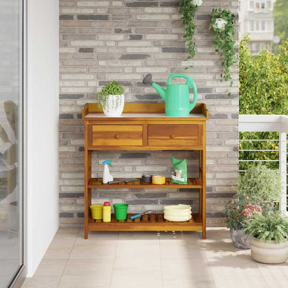 Armário de Jardim com gaveta Castanho 93 x 41.5 x 98cm