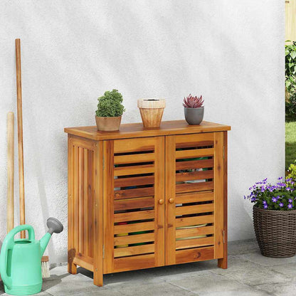 Armário de Jardim com armazenamento Castanho 75 x 35 x 70cm
