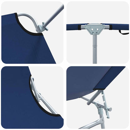 Espreguiçadeira 2-pessoa 2 pcs Azul 58 x 188 x 77cm tecido