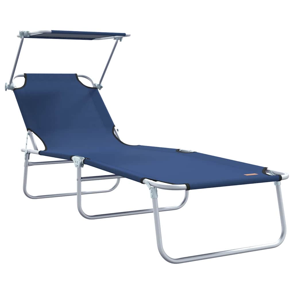 Espreguiçadeira 2-pessoa 2 pcs Azul 58 x 188 x 77cm tecido