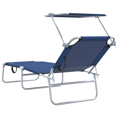 Espreguiçadeira 2-pessoa 2 pcs Azul 58 x 188 x 77cm tecido
