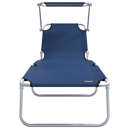 Espreguiçadeira 2-pessoa 2 pcs Azul 58 x 188 x 77cm tecido