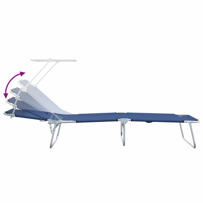 Espreguiçadeira 2-pessoa 2 pcs Azul 58 x 188 x 77cm tecido