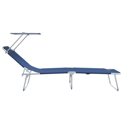 Espreguiçadeira 2-pessoa 2 pcs Azul 58 x 188 x 77cm tecido