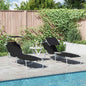 Espreguiçadeira 2-pessoa 2 pcs Preto 58 x 188 x 77cm tecido