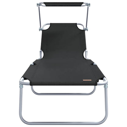 Espreguiçadeira 2-pessoa 2 pcs Preto 58 x 188 x 77cm tecido