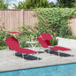 Espreguiçadeira 2-pessoa 2 pcs Vermelho 58 x 188 x 77cm tecido