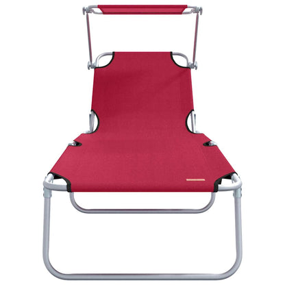 Espreguiçadeira 2-pessoa 2 pcs Vermelho 58 x 188 x 77cm tecido