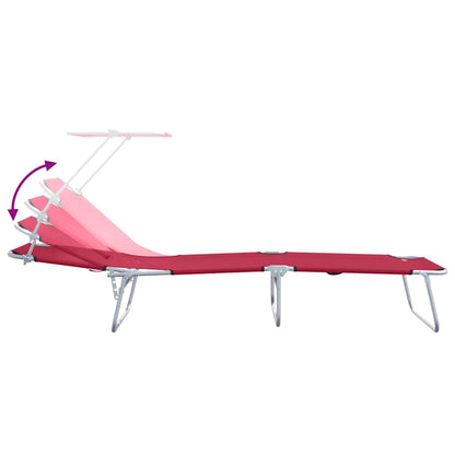 Espreguiçadeira 2-pessoa 2 pcs Vermelho 58 x 188 x 77cm tecido