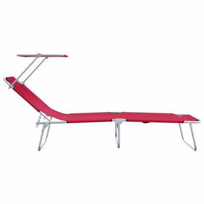 Espreguiçadeira 2-pessoa 2 pcs Vermelho 58 x 188 x 77cm tecido