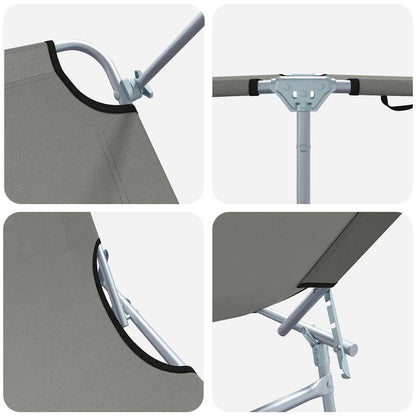 Espreguiçadeira 2-pessoa 2 pcs Cinzeto 58 x 188 x 77cm tecido