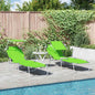 Espreguiçadeira 2-pessoa 2 pcs Verde 58 x 188 x 77cm tecido