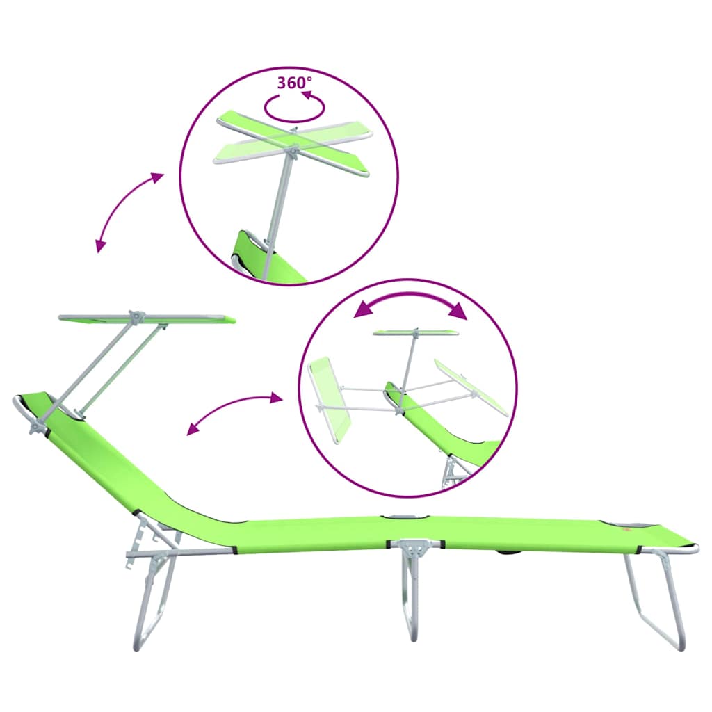 Espreguiçadeira 2-pessoa 2 pcs Verde 58 x 188 x 77cm tecido
