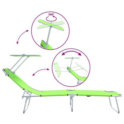 Espreguiçadeira 2-pessoa 2 pcs Verde 58 x 188 x 77cm tecido