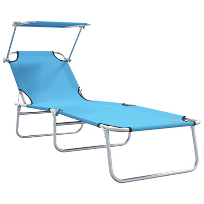 Espreguiçadeira 2-pessoa 2 pcs Azul 58 x 188 x 77cm tecido
