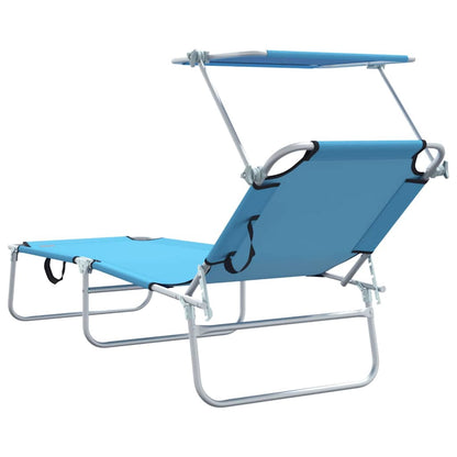 Espreguiçadeira 2-pessoa 2 pcs Azul 58 x 188 x 77cm tecido