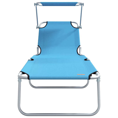 Espreguiçadeira 2-pessoa 2 pcs Azul 58 x 188 x 77cm tecido