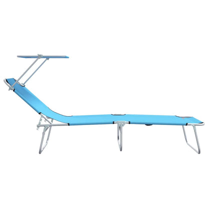 Espreguiçadeira 2-pessoa 2 pcs Azul 58 x 188 x 77cm tecido