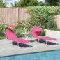 Espreguiçadeira 2-pessoa 2 pcs Rosa 58 x 188 x 77cm tecido