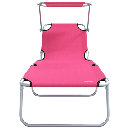Espreguiçadeira 2-pessoa 2 pcs Rosa 58 x 188 x 77cm tecido