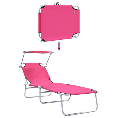 Espreguiçadeira 2-pessoa 2 pcs Rosa 58 x 188 x 77cm tecido