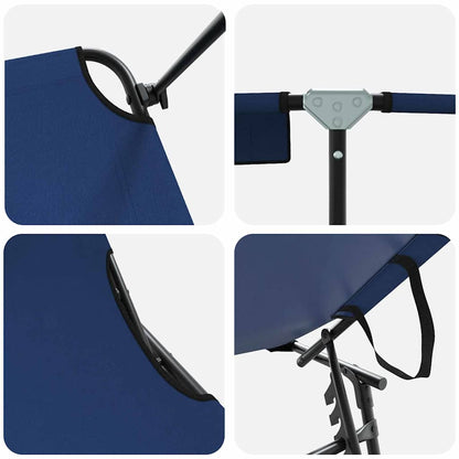 Espreguiçadeira dobrável 1-pessoa Azul 56 x 190 x 81cm tecido