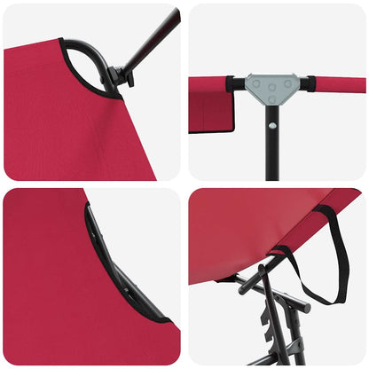 Espreguiçadeira dobrável Vermelho 56 x 190 x 81cm tecido