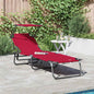 Espreguiçadeira dobrável Vermelho 56 x 190 x 81cm tecido