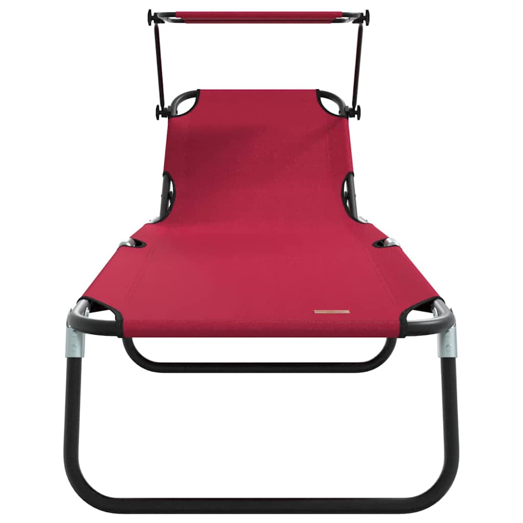 Espreguiçadeira dobrável Vermelho 56 x 190 x 81cm tecido