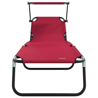 Espreguiçadeira dobrável Vermelho 56 x 190 x 81cm tecido