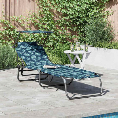 Espreguiçadeira dobrável 1-pessoa Verde 56 x 190 x 81cm tecido