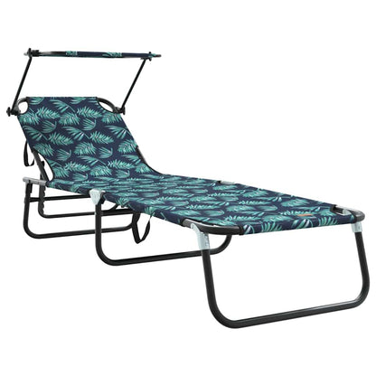 Espreguiçadeira dobrável 1-pessoa Verde 56 x 190 x 81cm tecido
