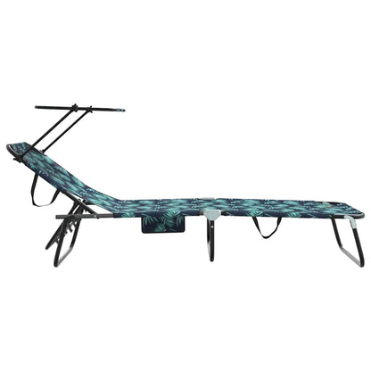 Espreguiçadeira dobrável 1-pessoa Verde 56 x 190 x 81cm tecido
