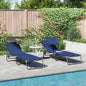 Espreguiçadeira dobrável 2 pcs Azul 56 x 190 x 81cm tecido