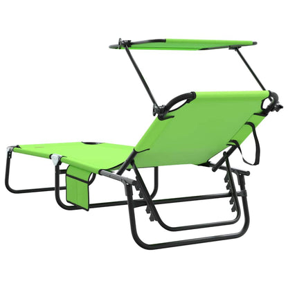 Espreguiçadeira dobrável 2 pcs Verde 56 x 190 x 81cm tecido