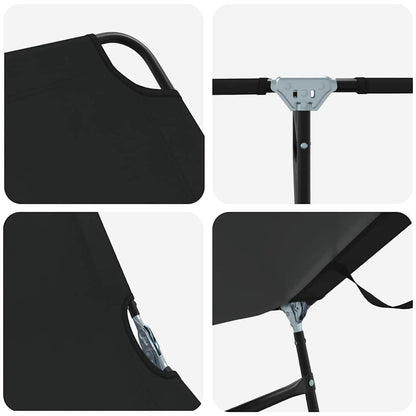 Espreguiçadeira dobrável 1-pessoa Preto 56 x 189 x 87cm tecido