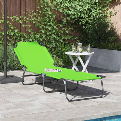 Espreguiçadeira dobrável 1-pessoa Verde 56 x 189 x 87cm tecido