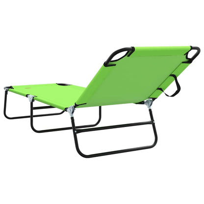 Espreguiçadeira dobrável 1-pessoa Verde 56 x 189 x 87cm tecido