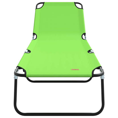 Espreguiçadeira dobrável 1-pessoa Verde 56 x 189 x 87cm tecido