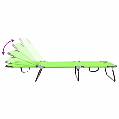 Espreguiçadeira dobrável 1-pessoa Verde 56 x 189 x 87cm tecido