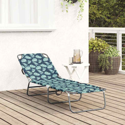 Espreguiçadeira dobrável 1-pessoa Verde 56 x 189 x 87cm tecido