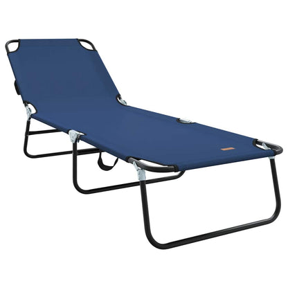 Espreguiçadeira dobrável 2 pcs Azul 56 x 189 x 87cm tecido
