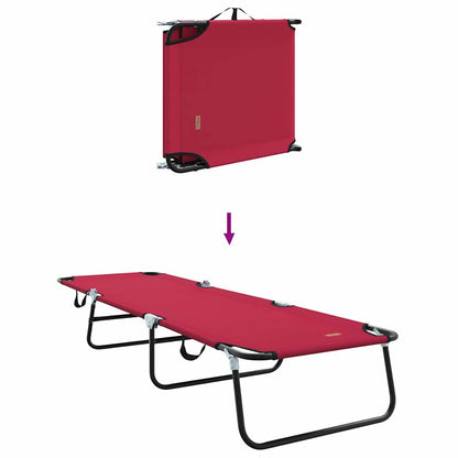 Espreguiçadeira dobrável 2 pcs Vermelho 56 x 189 x 87cm tecido