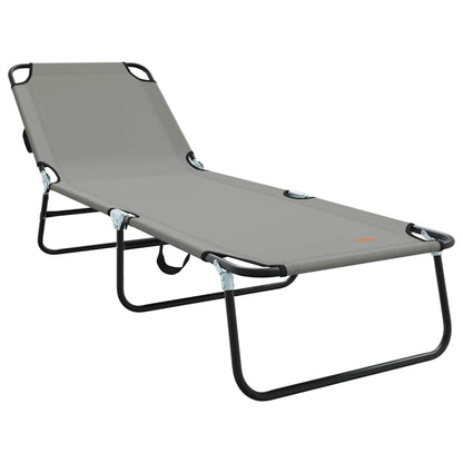 Espreguiçadeira dobrável 2 pcs Cinzeto 56 x 189 x 87cm tecido