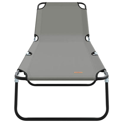 Espreguiçadeira dobrável 2 pcs Cinzeto 56 x 189 x 87cm tecido