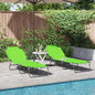 Espreguiçadeira dobrável 2 pcs Verde 56 x 189 x 87cm tecido