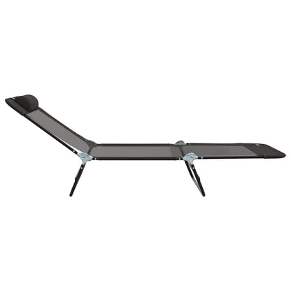 Espreguiçadeira dobrável Preto 182 x 55 x 85.5cm Textilene