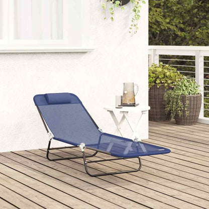 Espreguiçadeira dobrável Azul-marinho 182 x 55 x 85.5cm