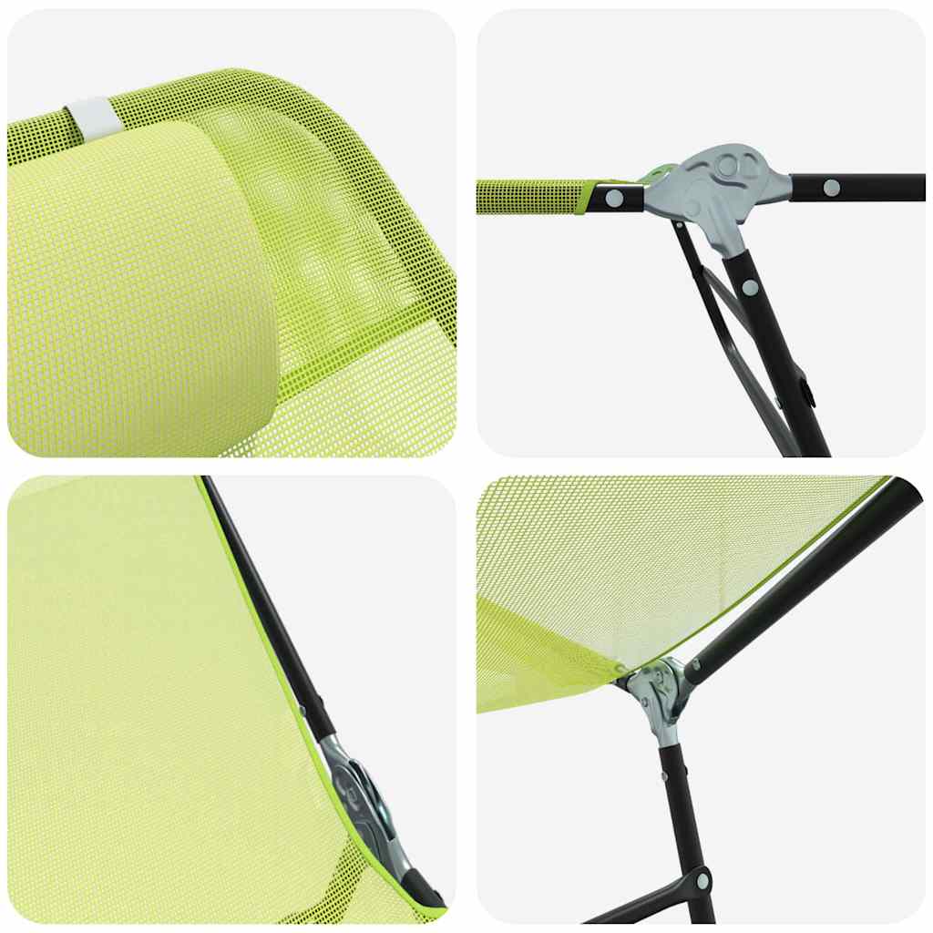 Espreguiçadeira dobrável 1-pessoa Verde 182 x 55 x 85.5cm Metal